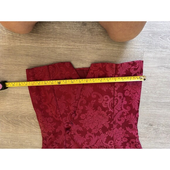 Vtg 80s Brocade Whimsigoth Lace Trim With Asymmetrical Blazer Sheath Dress Set 8 - Picture 15 of 16